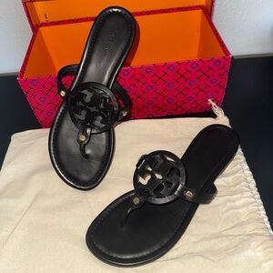 Tory Burch Black Leather Sandals
